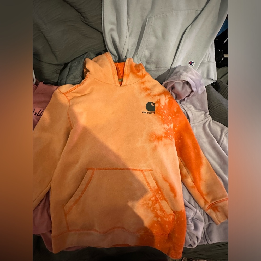 Orange Tie Dye Carhartt Hoodie Size S Woman’s